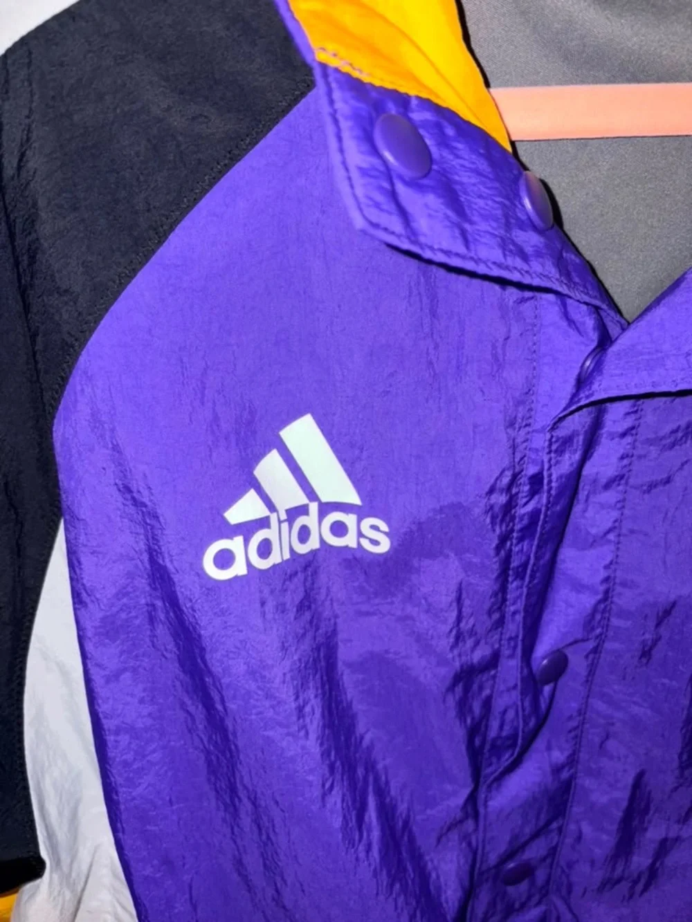 adidas Purple, Yellow & Black NHL Colorblock Jacket